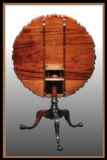 African mahogany piecrust table