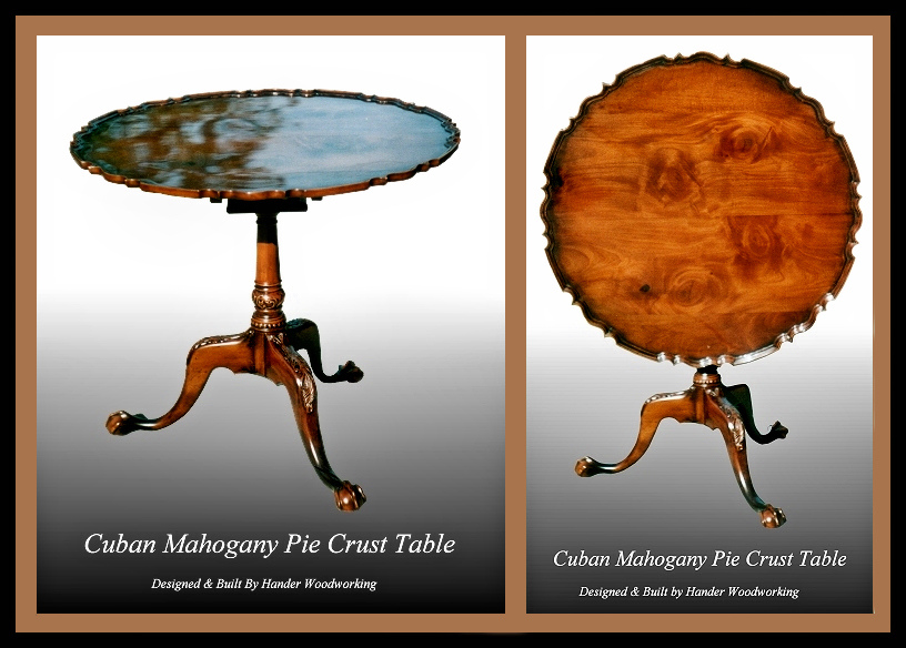 Cuban Mahogany Pie Crust Table, Hander Woodworking