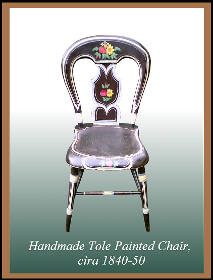 Tole Painted Chair, Hander Woodworking