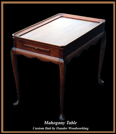 Queen Anne Mahogany Tea Table, Hander Woodworking